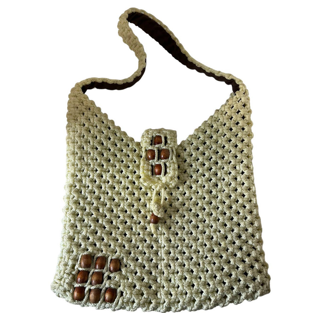 Vintage Macrame 1960's -70's Hippie Boho Purse Festival Handbag